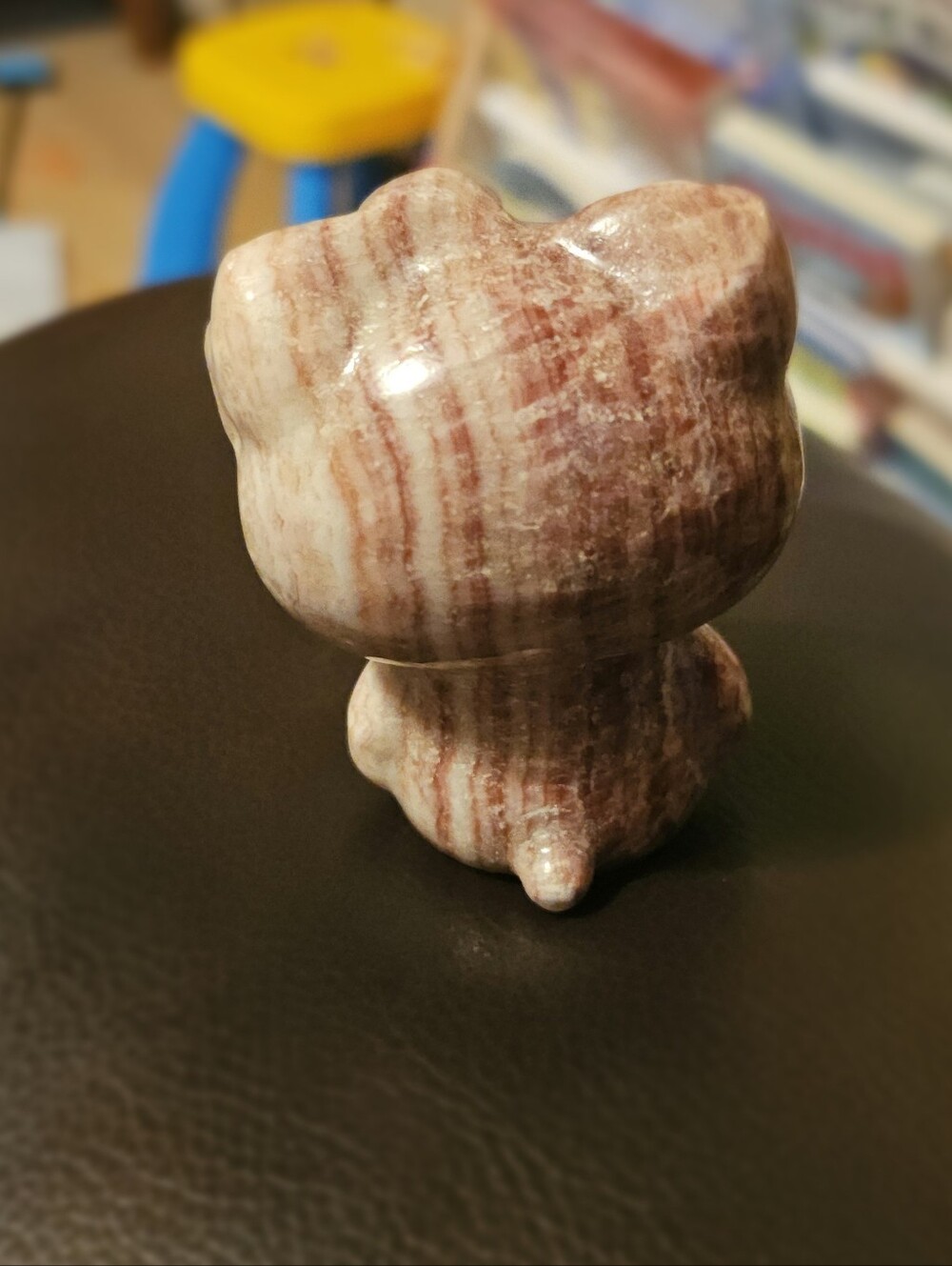 Pink Banded Calcite/Aragonite Hello Kitty - Picture 2 of 2